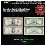 Complete Set of $5 Small Size Red Seal United Stat