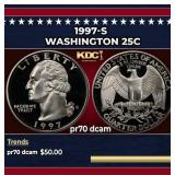 1997-s Proof Washington Quarter 25c pr70 dcam SEGS