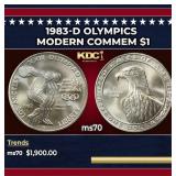 1983-d Olympics Modern Commem Dollar $1 ms70 SEGS