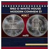 1992-d White House Modern Commem Dollar $1 ms70 SE