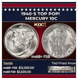 1940-s Mercury Dime TOP POP! 10c ms68+ FSB SEGS