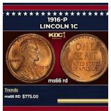 1916-p Lincoln Cent 1c Grades GEM+ Unc RD