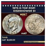 1973-d Eisenhower Dollar TOP POP! $1 ms67 SEGS