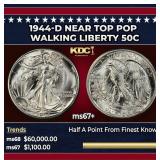 1944-d Walking Liberty Half Dollar Near Top Pop 50
