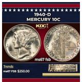1940-d Mercury Dime 10c ms67 fsb SEGS