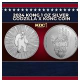 2024 Kong 1 oz Silver Godzilla x Kong Coin