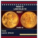 1930-d Lincoln Cent 1c Grades GEM+ Unc RD