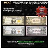 Set of 1935 WWII Emergency Currency Both $1 Hawaii