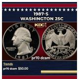 1987-s Proof Washington Quarter 25c pr70 dcam SEGS