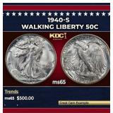 1940-s Walking Liberty Half Dollar 50c Grades GEM