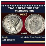 1940-s Mercury Dime Near Top Pop! 10c ms68 SEGS