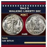 1943-s Walking Liberty Half Dollar 50c Grades GEM+