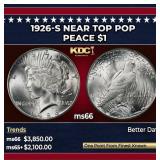 1926-s Peace Dollar Near Top Pop $1 ms66 SEGS