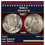 1926-s Peace Dollar $1 ms65+ SEGS