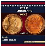 1917-p Lincoln Cent 1c Grades GEM Unc RD