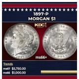 1897-p Morgan Dollar $1 ms66+ SEGS