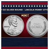 1 oz Silver Round - Lincoln Penny Style