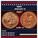 1899 Indian Cent . 1c ms66+ rd SEGS