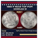 1880-p Morgan Dollar Near Top Pop! $1 ms66+ SEGS