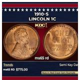 1910-s Lincoln Cent 1c Grades GEM Unc RD