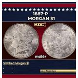 1887-p Morgan Dollar $1 Grades Choice+ Unc