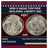 1939-s Walking Liberty Half Dollar Near Top Pop 50