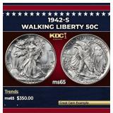 1942-s Walking Liberty Half Dollar 50c Grades GEM