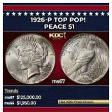 1926-p Peace Dollar TOP POP! $1 ms67 SEGS