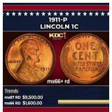 1911-p Lincoln Cent 1c ms66+ rd SEGS