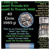 BU Shotgun Jefferson 5c roll, 1981-p 40 pcs Bank $