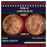 1915-d Lincoln Cent 1c ms66 rd SEGS