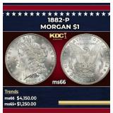1882-p Morgan Dollar $1 ms66 SEGS
