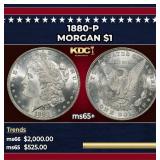 1880-p Morgan Dollar $1 ms65+ SEGS