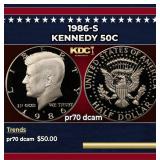 1986-s Proof Kennedy Half Dollar 50c pr70 dcam SEG