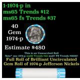 BU Shotgun Jefferson 5c roll, 1974-p 40 pcs Bank $