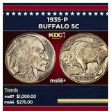 1935-p Buffalo Nickel 5c ms66+ SEGS