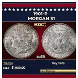 1901-p Morgan Dollar $1 au58 SEGS