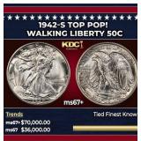 1942-s Walking Liberty Half Dollar TOP POP! 50c ms