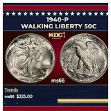 1940-p Walking Liberty Half Dollar 50c Grades GEM+