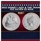 2022 Disney Lady & The Tramp 1oz Silver $2 Niue Gr