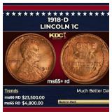 1918-d Lincoln Cent 1c ms65+ rd SEGS