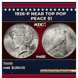 1926-p Peace Dollar Near Top Pop $1 ms66 SEGS