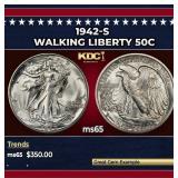1942-s Walking Liberty Half Dollar 50c Grades GEM