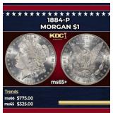 1884-p Morgan Dollar $1 Grades GEM+ Unc