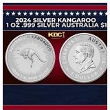 2024 Silver Kangaroo 1 oz .999 Silver Australia $1