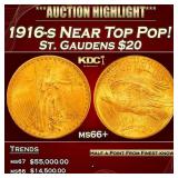 1916-s Gold St. Gaudens Double Eagle Near Top Pop!
