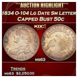 1834 Capped Bust Half Dollar O-104 Lg Date Sm Lett