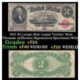 1917 $2 Large Size Legal Tender Note Thomas Jeffer