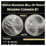 1993-d Madison Modern Commem Dollar Bill Of Rights
