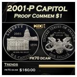 2001-P Capitol Proof Modern Commem Dollar $1 pr70